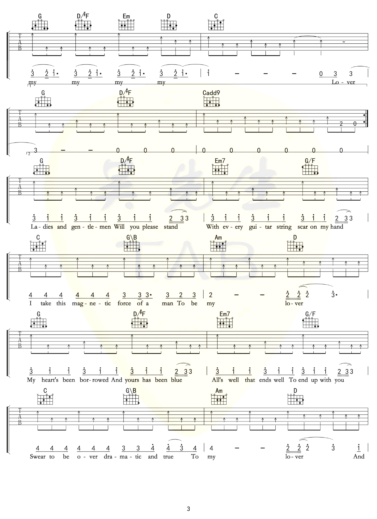 lover吉他谱 霉霉Taylor Swift-3