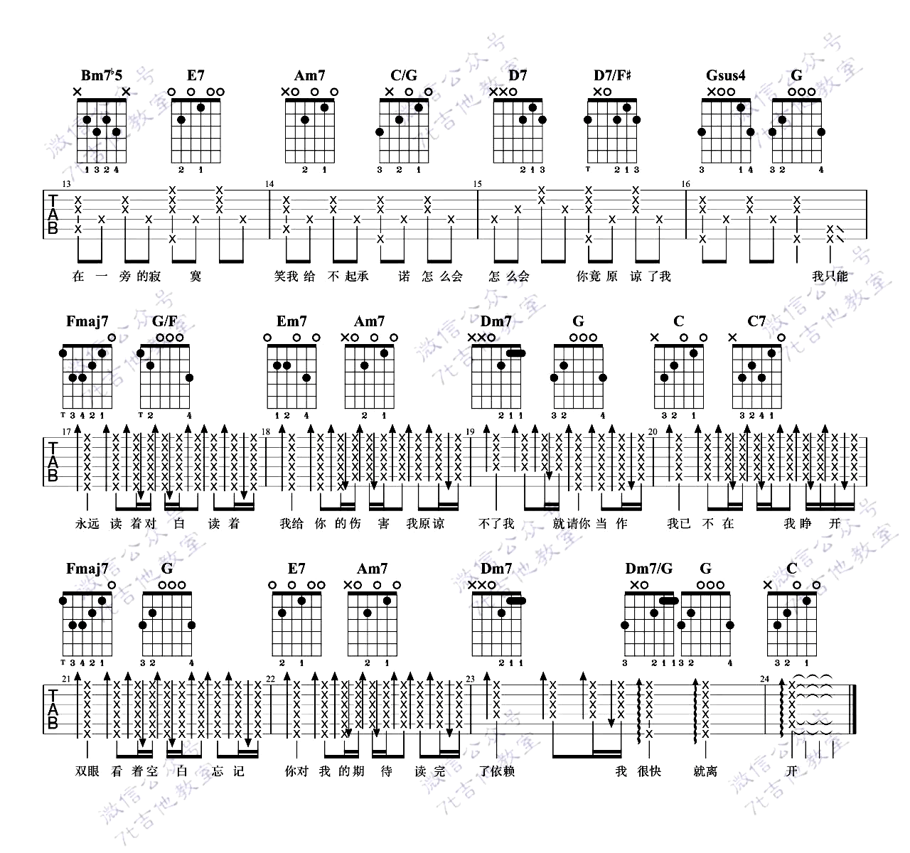 周杰伦 搁浅吉他谱 教学演示2